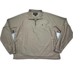 Austin Tan Golf Jacket Mens XL Beige Windbreaker Coat Removable Sleeves